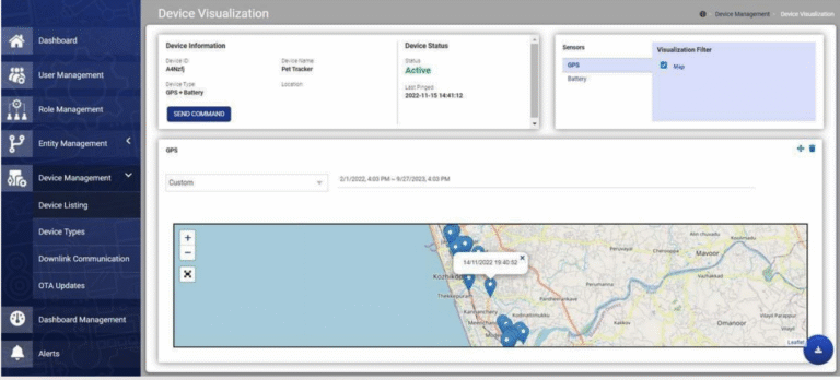 IoT data visualization tools. remote device management